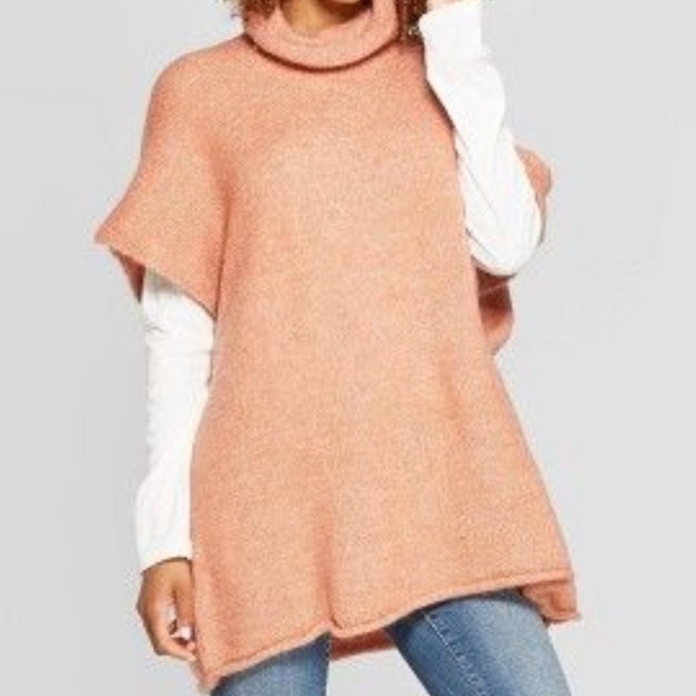 Target Universal Thread rolled edge poncho orange peach one size fits most